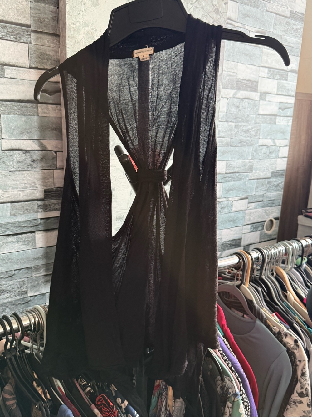 Zenana Outfitters Black Sheer Knit Vest